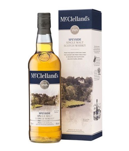 Fles Mc Clelland's Speyside Single Malt, whisky, op voorraad bij slijterij t Bockje in Bathmen