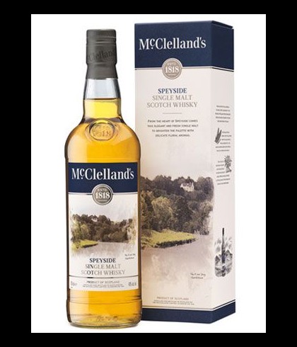 Fles Mc Clelland's Speyside Single Malt, whisky, op voorraad bij slijterij t Bockje in Bathmen