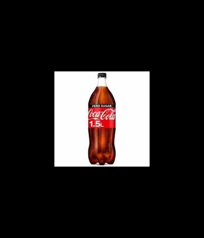 Fles Coca Cola Zero 1,5L van Coca Cola, bij slijterij ’t Bockje in Bathmen