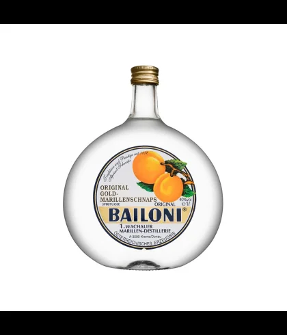 Eau de vie Bailoni Gold Marillen Schnaps van Bailoni, bij slijterij ’t Bockje in Bathmen