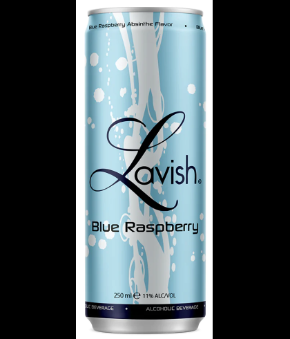 Flesje Lavish Blue Raspberry, wodkacocktail, op voorraad bij slijterij t Bockje in Bathmen