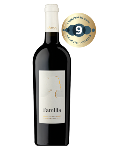 Fles Familia Primitivo Di Manduria, wijn op voorraad bij slijterij t Bockje in Bathmen