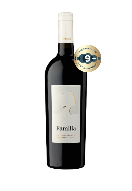 Fles Familia Primitivo Di Manduria, wijn, op voorraad bij slijterij t Bockje in Bathmen