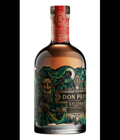 Fles Don Papa Masskara, rum, op voorraad bij slijterij t Bockje in Bathmen