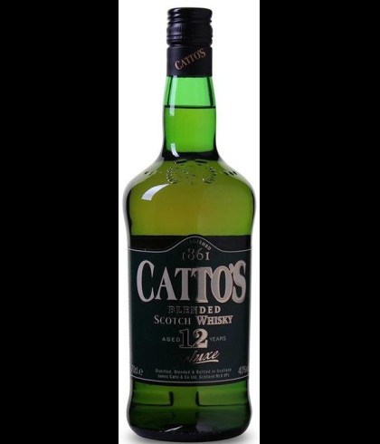Fles CATTO's 12 years, whisky, op voorraad bij slijterij t Bockje in Bathmen