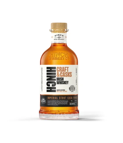 Fles Hinch Craft & Casks Imperial Stout Finish, single malt whisky, op voorraad bij slijterij t Bockje in Bathmen