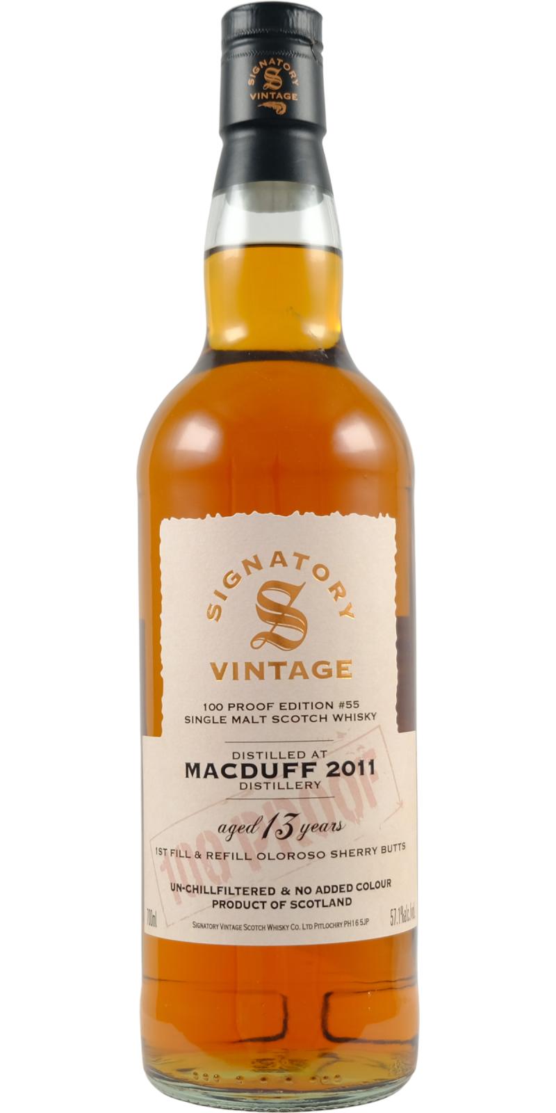 Fles Signatory Vintage Macduff 2011, Schotse Highland single malt uit Banff, op voorraad bij slijterij t Bockje in Bathmen