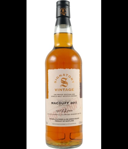 Fles Signatory Vintage Macduff 2011, Schotse Highland single malt uit Banff, op voorraad bij slijterij t Bockje in Bathmen