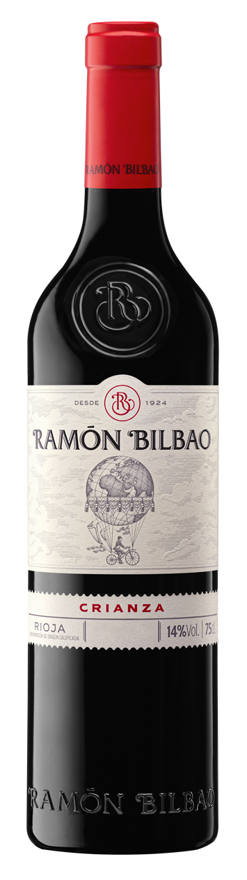 Fles Ramón Bilbao Rioja Crianza, wijn, op voorraad bij slijterij ’t Bockje in Bathmen
