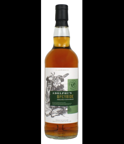 Fles Adelphi&rsquo;s Speyside 10 Years Old, single malt whisky, op voorraad bij slijterij t Bockje in Bathmen