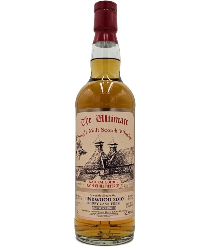 Fles The Ultimate Linkwood 12 Years Old 2010, enkel vat gebotteld door The Ultimate uit Amersfoort, op voorraad bij slijterij t Bockje in Bathmen