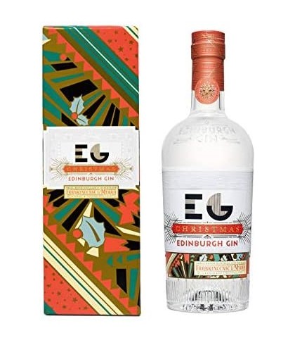 Fles EDINBURGH Christmas Gin, gin, op voorraad bij slijterij ’t Bockje in Bathmen