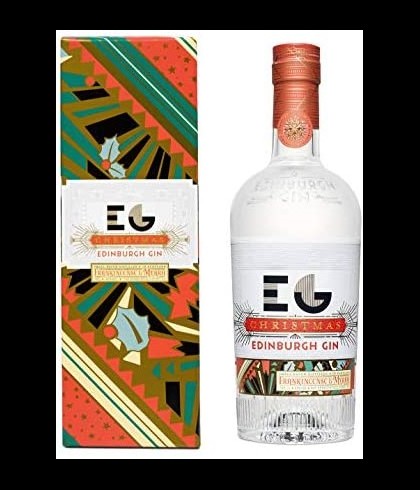 Fles EDINBURGH Christmas Gin, gin, op voorraad bij slijterij t Bockje in Bathmen