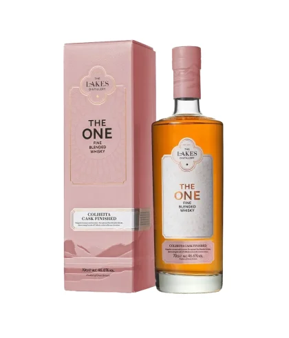 Fles The Lakes The One Colheita Cask Finished, Engelse whisky uit Cumbria, op voorraad bij slijterij t Bockje in Bathmen