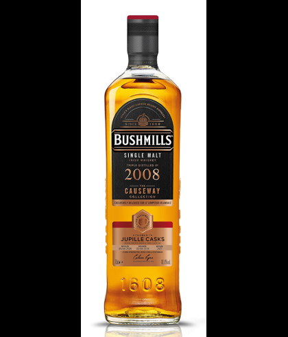 Fles Bushmills Causeway Collection Jupille Cask 2008, single malt whisky, op voorraad bij slijterij t Bockje in Bathmen