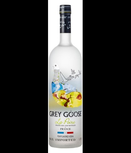 Fles Grey Goose La Poire, wodka, op voorraad bij slijterij t Bockje in Bathmen