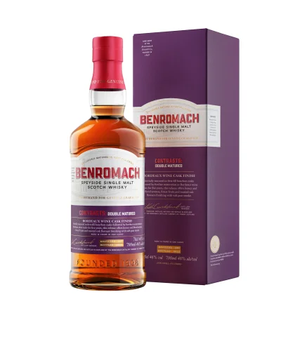 Fles Benromach Double Matured Bordeaux Wine Cask, single malt whisky, op voorraad bij slijterij t Bockje in Bathmen