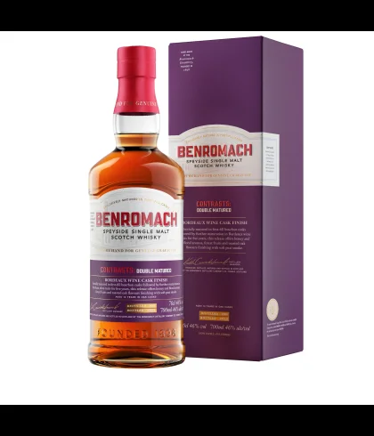 Fles Benromach Double Matured Bordeaux Wine Cask, single malt whisky, op voorraad bij slijterij t Bockje in Bathmen