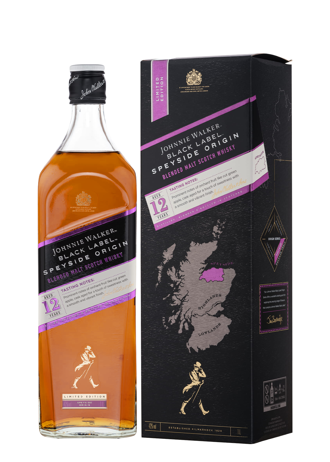 Fles blended Scotch van Johnnie Walker, op voorraad bij slijterij t Bockje in Bathmen
