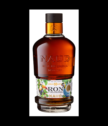 Fles Naud Ron Colombia Añejo 10 Años, rum, op voorraad bij slijterij t Bockje in Bathmen