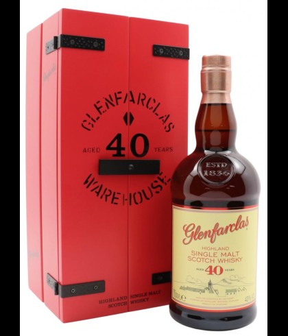 Fles Glenfarclas 40 Years Old, single malt whisky, op voorraad bij slijterij t Bockje in Bathmen