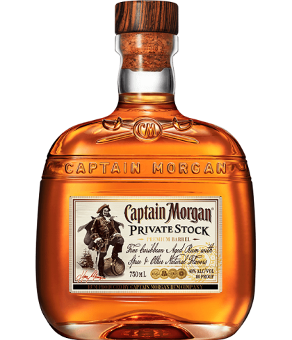 Fles Captain Morgan Private Stock Premium Barrel, rum, op voorraad bij slijterij t Bockje in Bathmen