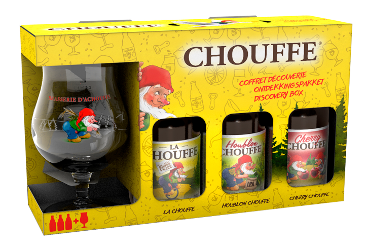 Biergeschenk Brasserie d'Achouffe La Chouffe Ontdekkingspakket van La Chouffe, bij slijterij ’t Bockje in Bathmen
