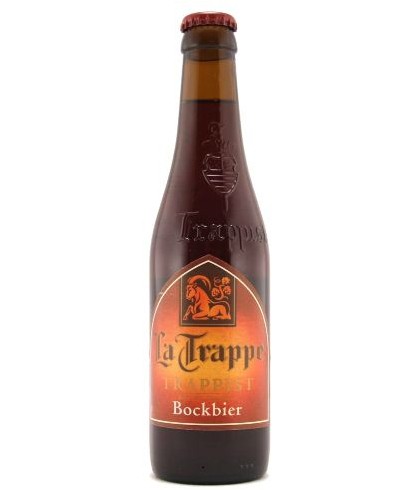 Fles La Trappe Trappist Bock, bier van La Trappe, bij slijterij t Bockje in Bathmen