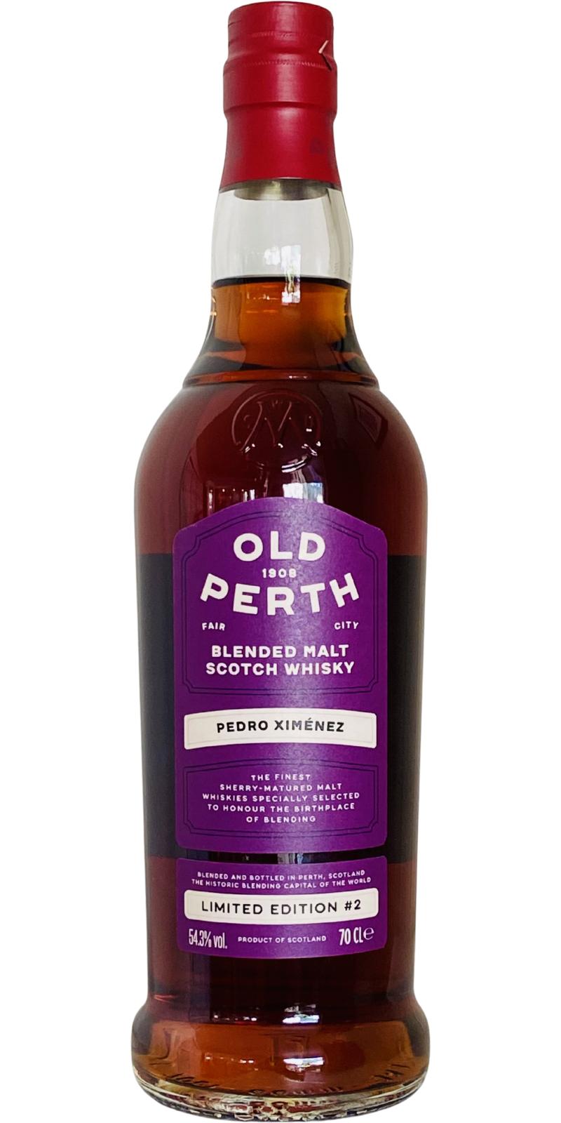 Fles Old Perth Pedro Ximenez No 2, Schotse blended malt op sherryvaten, op voorraad bij slijterij t Bockje in Bathmen