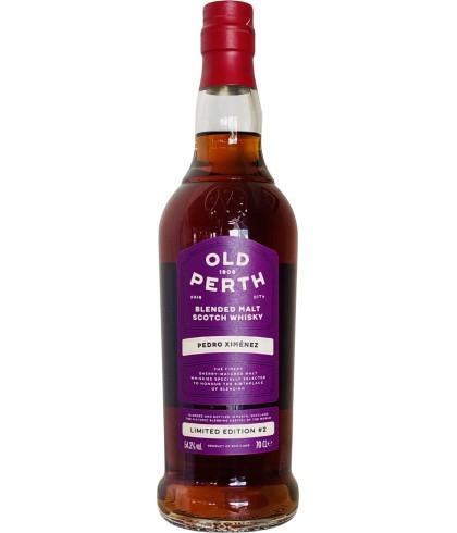 Fles Old Perth Pedro Ximenez No 2, Schotse blended malt op sherryvaten, op voorraad bij slijterij t Bockje in Bathmen