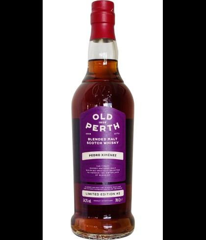 Fles Old Perth Pedro Ximenez No 2, Schotse blended malt op sherryvaten, op voorraad bij slijterij t Bockje in Bathmen
