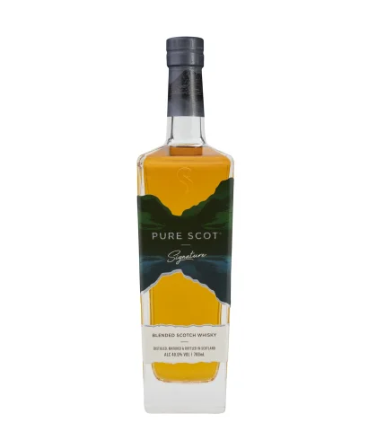 Fles Pure Scot Signature, single malt whisky, op voorraad bij slijterij t Bockje in Bathmen