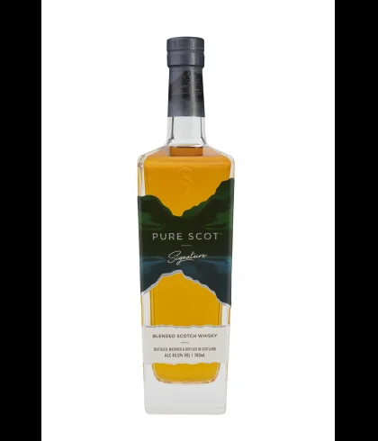Fles Pure Scot Signature, single malt whisky, op voorraad bij slijterij t Bockje in Bathmen