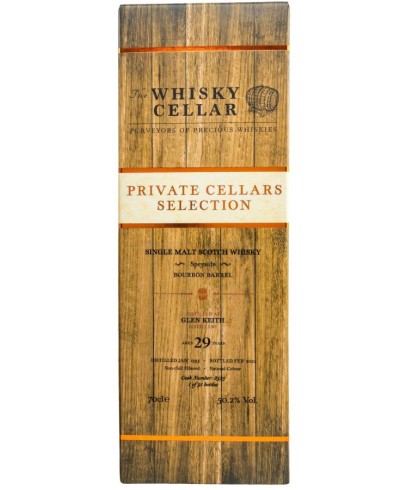 Fles Private Cellars Selection Glen Keith 29 Years Old, enkel vat gebotteld door The Whisky Cellar, op voorraad bij slijterij t Bockje in Bathmen