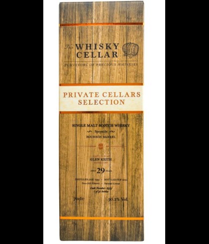 Fles Private Cellars Selection Glen Keith 29 Years Old, enkel vat gebotteld door The Whisky Cellar, op voorraad bij slijterij t Bockje in Bathmen