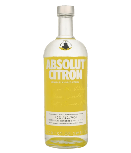 Fles Absolut Citron, wodka, op voorraad bij slijterij t Bockje in Bathmen