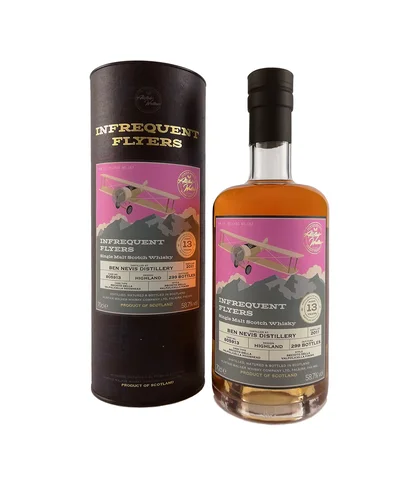 Fles Infrequent Flyers Ben Nevis 13 Years Old 2011, single malt whisky, op voorraad bij slijterij t Bockje in Bathmen