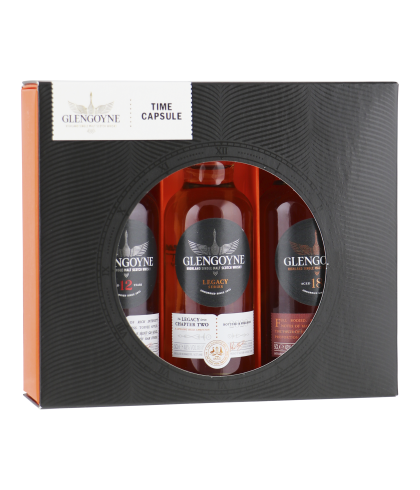 Fles Glengoyne Time Capsule miniaturenset, single malt whisky, op voorraad bij slijterij t Bockje in Bathmen