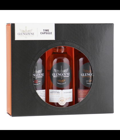 Fles Glengoyne Time Capsule miniaturenset, single malt whisky, op voorraad bij slijterij t Bockje in Bathmen