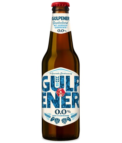 Alcoholvrije drank Gulpener 0.0 Pilsner van Gulpener, bij slijterij ’t Bockje in Bathmen