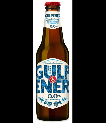 Alcoholvrije drank Gulpener 0.0 Pilsner van Gulpener, bij slijterij ’t Bockje in Bathmen