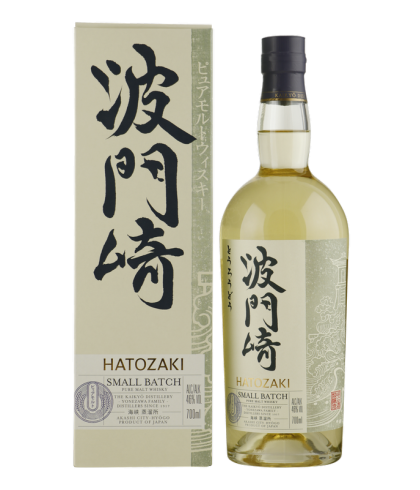 Fles Hatozaki Pure Malt, single malt whisky, op voorraad bij slijterij t Bockje in Bathmen