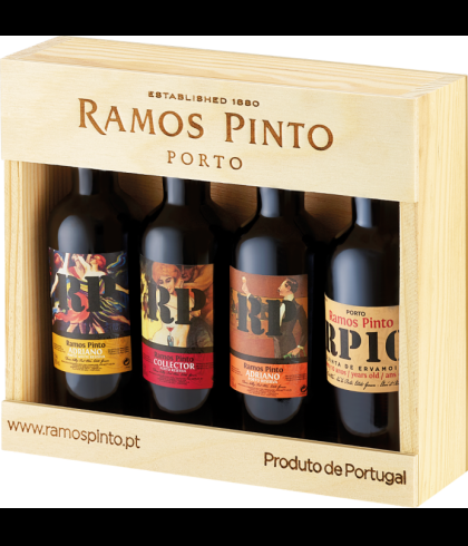 Geschenk Ramos Pinto Minis in Houten Giftbox 4x9cl, bij slijterij ’t Bockje in Bathmen