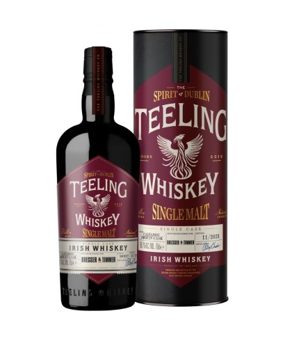 Fles Teeling Drouin Cask Single Cask voor Bresser en Timmer, Ierse whiskey uit Dublin, op voorraad bij slijterij t Bockje in Bathmen
