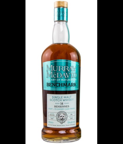 Fles Murray McDavid Benchmark Benrinnes 14Y, single malt whisky, op voorraad bij slijterij t Bockje in Bathmen