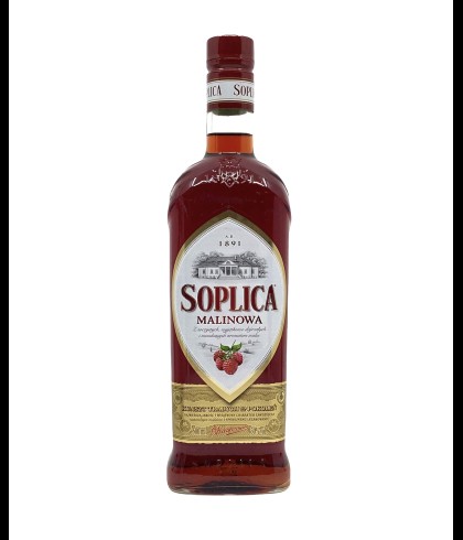 Fles Soplica Malinowa Framboos, wodka, op voorraad bij slijterij t Bockje in Bathmen