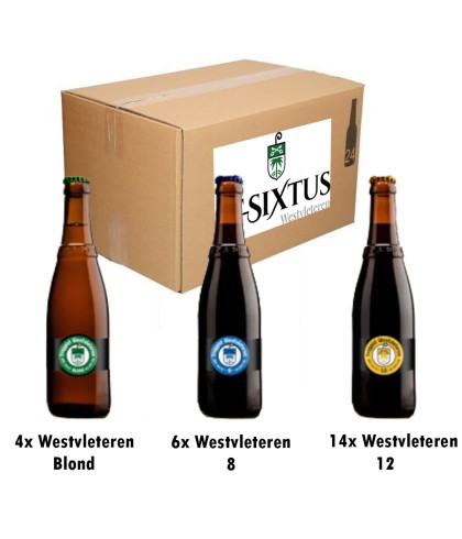 Fles Abdij St-Sixtus Westvleteren mixdoos 24 flessen, bier van Abdij St-Sixtus, bij slijterij t Bockje in Bathmen