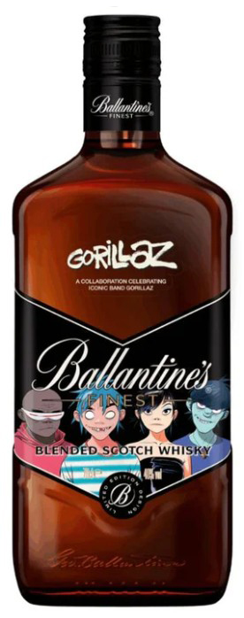 Fles Ballantine’s Finest Gorillaz Edition, single malt whisky, op voorraad bij slijterij t Bockje in Bathmen