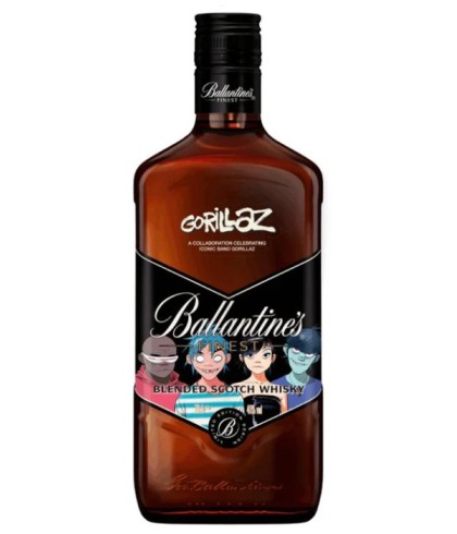 Fles Ballantine’s Finest Gorillaz Edition, single malt whisky, op voorraad bij slijterij t Bockje in Bathmen