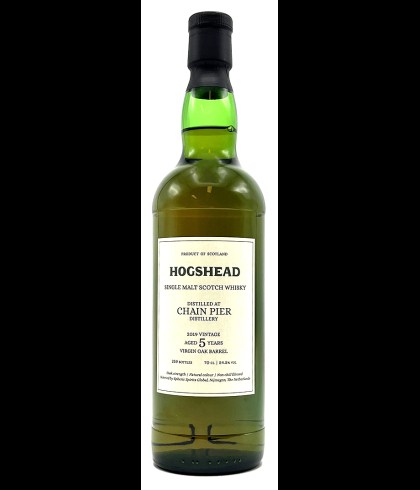 Fles Hogshead 5 Years Ols Chain Pier 2019, whisky, op voorraad bij slijterij t Bockje in Bathmen